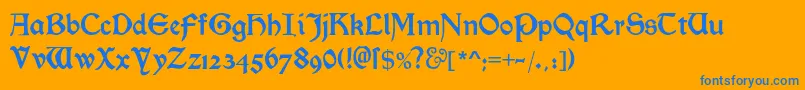 Morrisromanblackalt Font – Blue Fonts on Orange Background