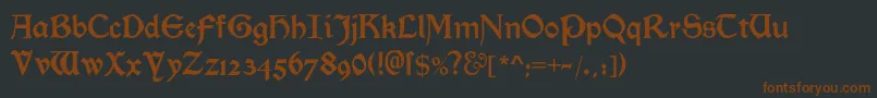 Morrisromanblackalt-fontti – ruskeat fontit mustalla taustalla