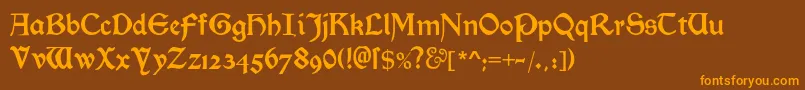 Morrisromanblackalt Font – Orange Fonts on Brown Background