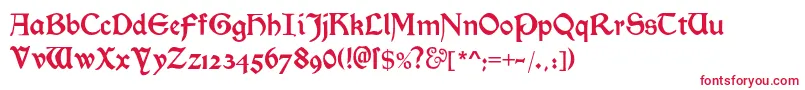 フォントMorrisromanblackalt – 白い背景に赤い文字