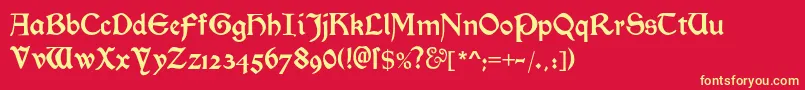 Morrisromanblackalt Font – Yellow Fonts on Red Background