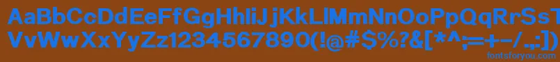 NuromExtrabold-Schriftart – Blaue Schriften auf braunem Hintergrund