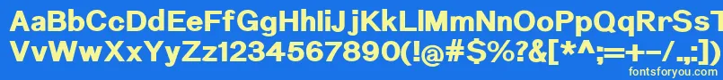 NuromExtrabold-Schriftart – Gelbe Schriften auf blauem Hintergrund