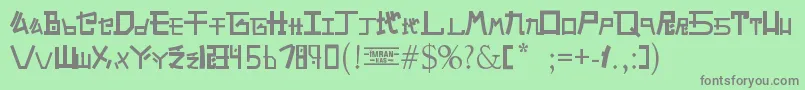 AlphabetSnkByPmpeps Font – Gray Fonts on Green Background