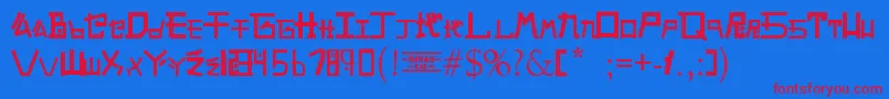 En savoir plus sur la police AlphabetSnkByPmpeps Police AlphabetSnkByPmpeps – polices rouges sur fond bleu