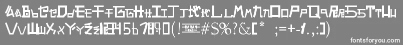 Шрифт AlphabetSnkByPmpeps – белые шрифты на сером фоне