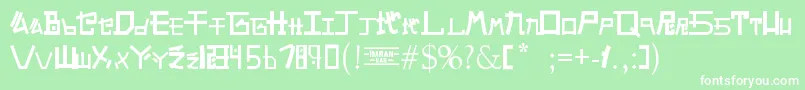 AlphabetSnkByPmpeps-Schriftart – Weiße Schriften auf grünem Hintergrund