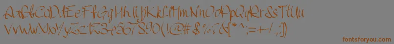 Pwhandscript Font – Brown Fonts on Gray Background