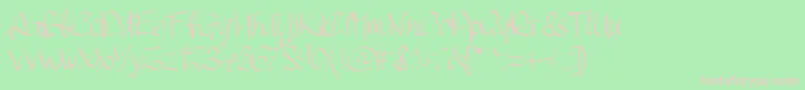 Pwhandscript Font – Pink Fonts on Green Background