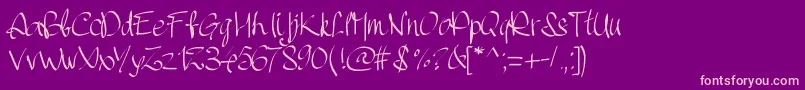 Pwhandscript Font – Pink Fonts on Purple Background