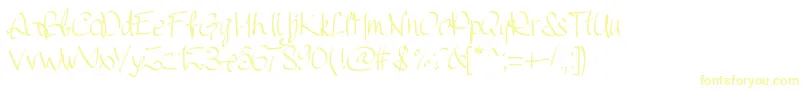 Pwhandscript-Schriftart – Gelbe Schriften
