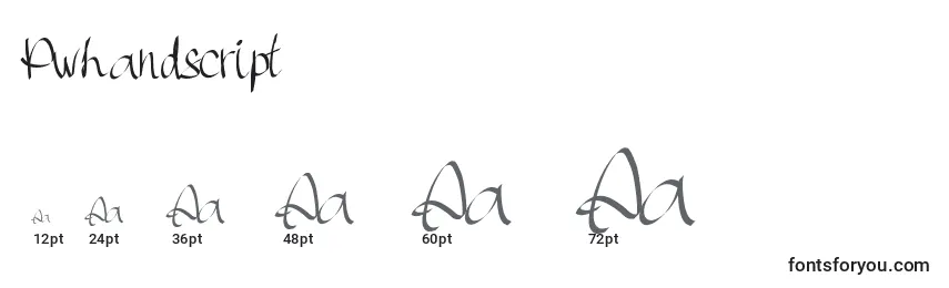 Pwhandscript Font Sizes