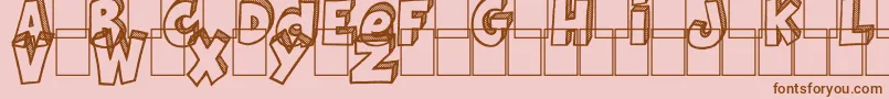 フォントJackpotDemo – ピンクの背景に茶色のフォント