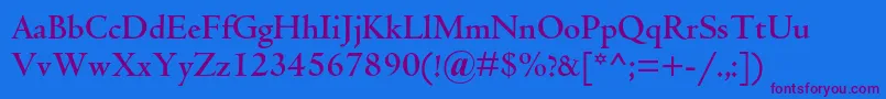 CentaurmtstdBold Font – Purple Fonts on Blue Background