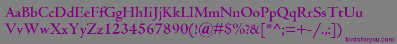 CentaurmtstdBold Font – Purple Fonts on Gray Background