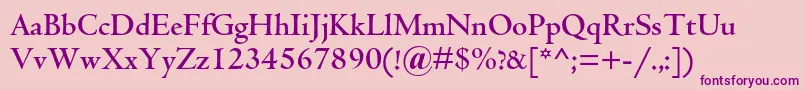 CentaurmtstdBold Font – Purple Fonts on Pink Background