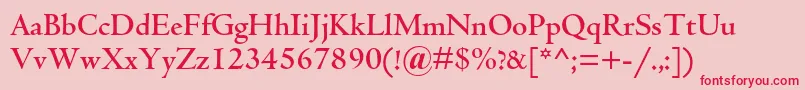 CentaurmtstdBold Font – Red Fonts on Pink Background