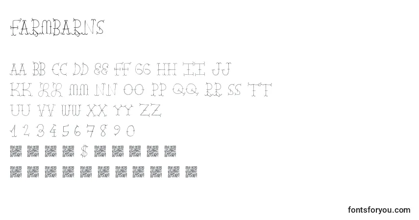 Fuente Farmbarns - alfabeto, números, caracteres especiales