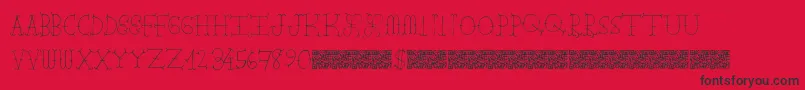 フォントFarmbarns – 赤い背景に黒い文字