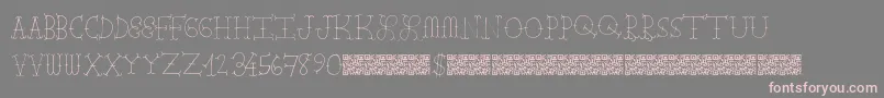 Farmbarns-Schriftart – Rosa Schriften auf grauem Hintergrund