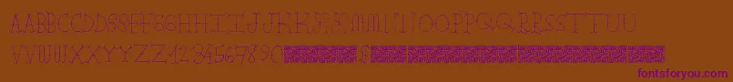 Farmbarns Font – Purple Fonts on Brown Background