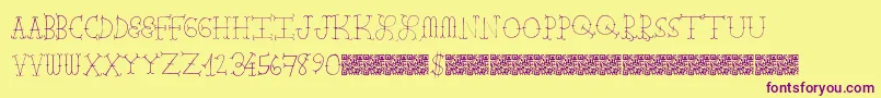 Farmbarns Font – Purple Fonts on Yellow Background