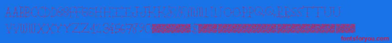 フォントFarmbarns – 赤い文字の青い背景