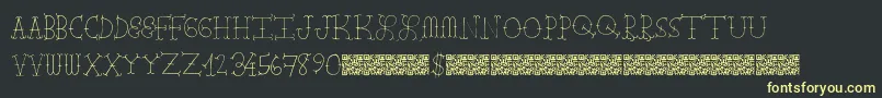 Weitere Informationen zur Farmbarns-Schriftart Farmbarns-Schriftart – Gelbe Schriften auf schwarzem Hintergrund