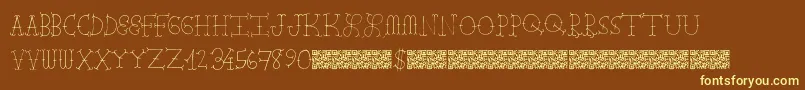 Farmbarns Font – Yellow Fonts on Brown Background