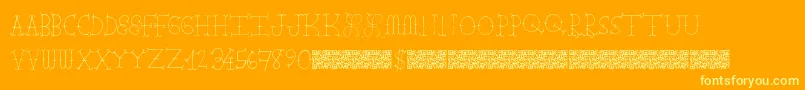 Farmbarns Font – Yellow Fonts on Orange Background