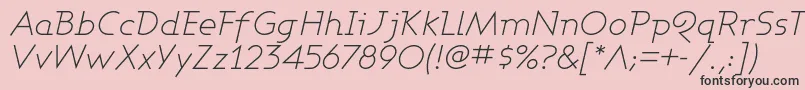 AshbyLightItalic Font – Black Fonts on Pink Background