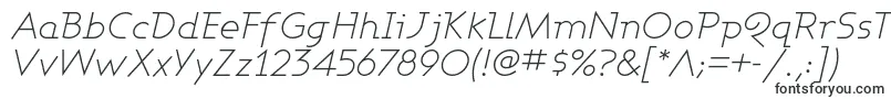 AshbyLightItalic-fontti – Järjestelmäfontit
