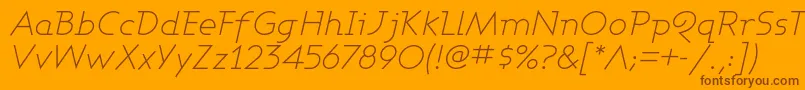 fuente AshbyLightItalic – Fuentes Marrones Sobre Fondo Naranja