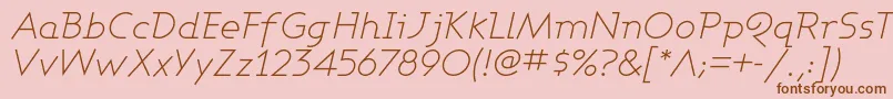 Шрифт AshbyLightItalic – коричневые шрифты на розовом фоне