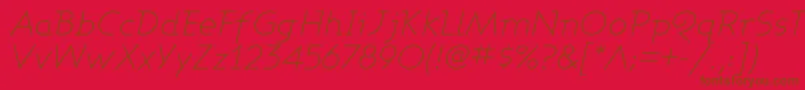 AshbyLightItalic Font – Brown Fonts on Red Background