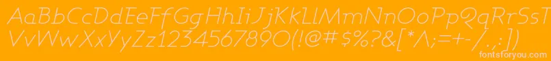 AshbyLightItalic-Schriftart – Rosa Schriften auf orangefarbenem Hintergrund