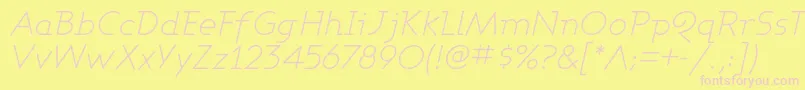 AshbyLightItalic Font – Pink Fonts on Yellow Background