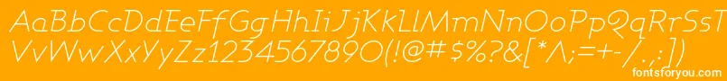 フォントAshbyLightItalic – オレンジの背景に白い文字