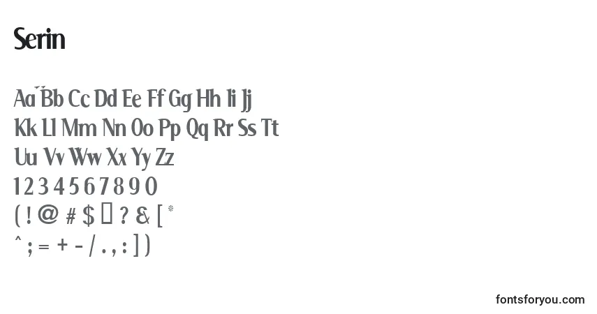 Шрифт Serin – алфавит, цифры, специальные символы