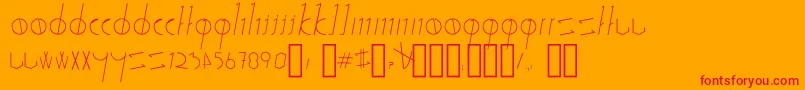 SticksStones-Schriftart – Rote Schriften auf orangefarbenem Hintergrund