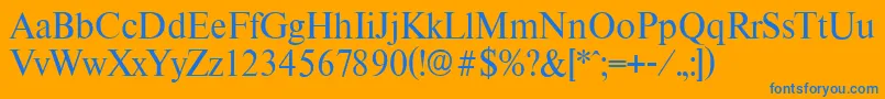 ThamesserialRegular-Schriftart – Blaue Schriften auf orangefarbenem Hintergrund
