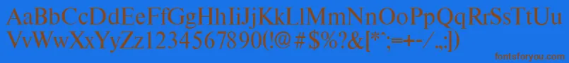 ThamesserialRegular-Schriftart – Braune Schriften auf blauem Hintergrund