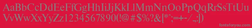 フォントThamesserialRegular – 赤い背景に灰色の文字