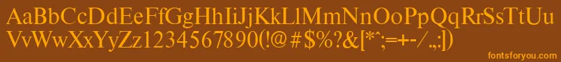 ThamesserialRegular-Schriftart – Orangefarbene Schriften auf braunem Hintergrund