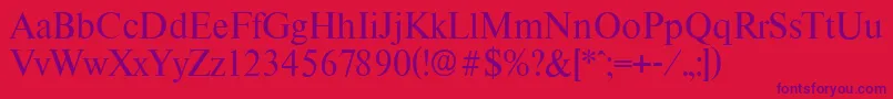 ThamesserialRegular Font – Purple Fonts on Red Background