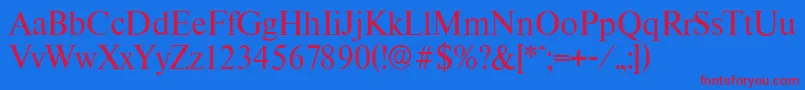 ThamesserialRegular-Schriftart – Rote Schriften auf blauem Hintergrund