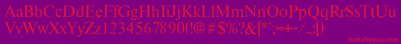ThamesserialRegular Font – Red Fonts on Purple Background