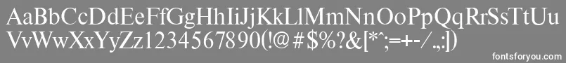 フォントThamesserialRegular – 灰色の背景に白い文字