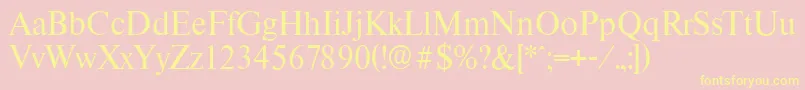 ThamesserialRegular-Schriftart – Gelbe Schriften auf rosa Hintergrund