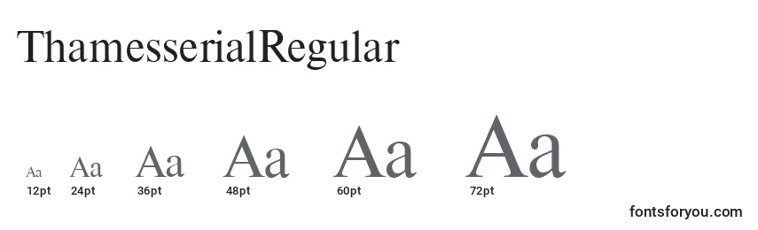 Размеры шрифта ThamesserialRegular